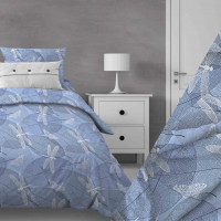 Постельное белье из бязи 120г Стрекозы голубые 