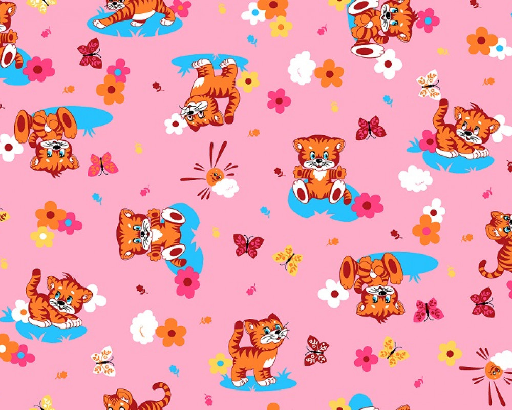 Постельное белье 1631-3 Тигрята-Розовые