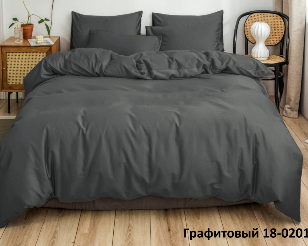 Постельное белье из полисатина ГРАФИТОВЫЙ  