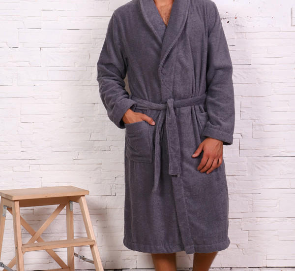 Халат махровый СЕРЫЙ Халат махровый СЕРЫЙ
